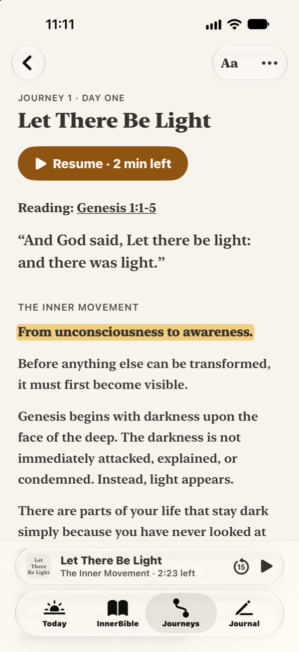 A day of a Reading Journey in InnerBible